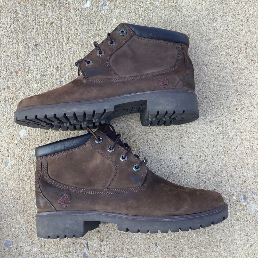 Timberland Nellie Chukka Boots Dark Brown Nubuck Leather Ankle Boots 10069 10M